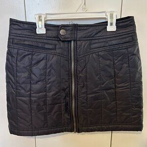 Athleta - Zipper - Women's 4 Toasty Buns Quilted Puff Skirt Full Zip Front Blue